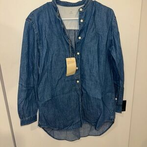 NWT Muji Blue Denim Button-Up Shirt